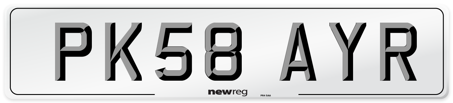 PK58 AYR Number Plate from New Reg